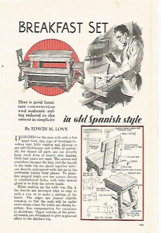 LAMINA 8277: Breakfast Set in old spanish Style