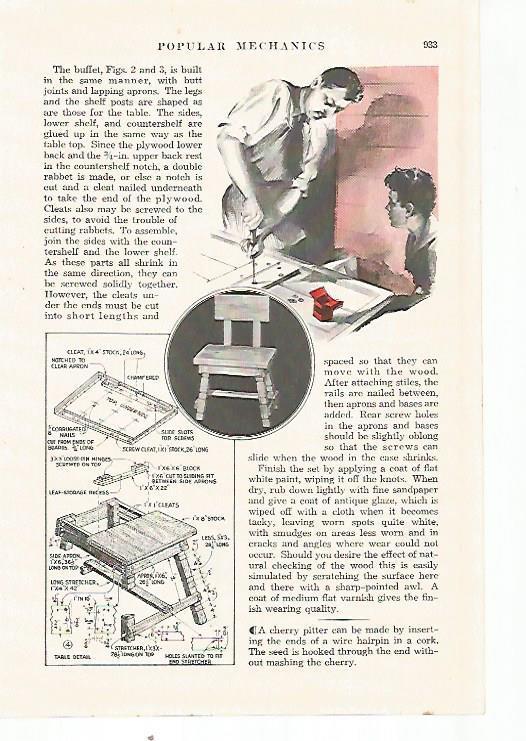 LAMINA 8278: Instrucciones para silla de madera