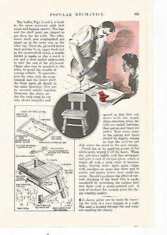 LAMINA 8278: Instrucciones para silla de madera