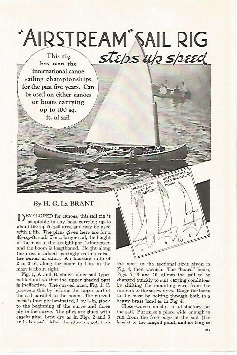 LAMINA 8284: Airstrean Sail Rig