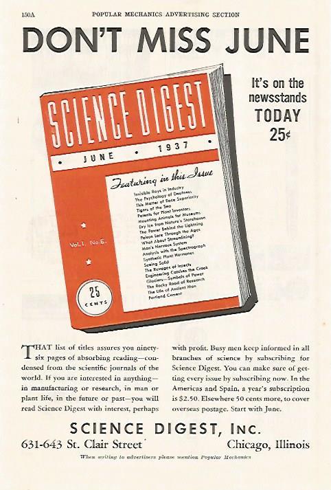 LAMINA 8310: Publicidad de Science Digest