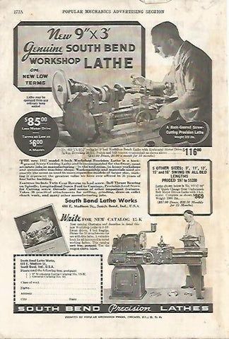 LAMINA 8321: Publicidad de South Bend Precision Lathes
