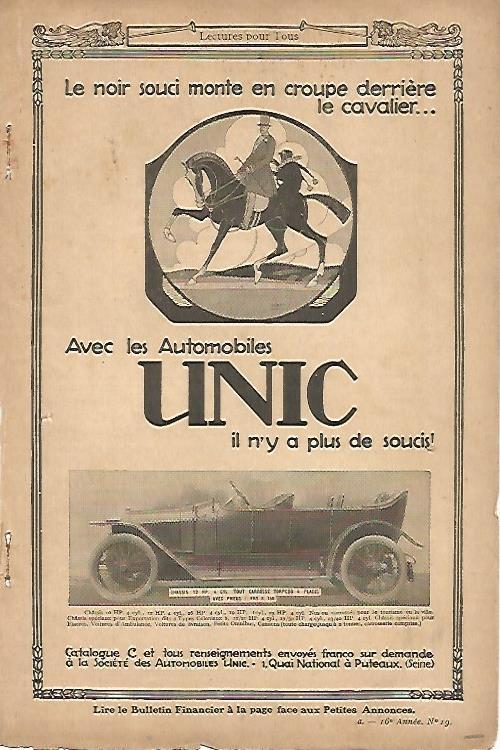 LAMINA 8390: Publicidad de automoviles Unic