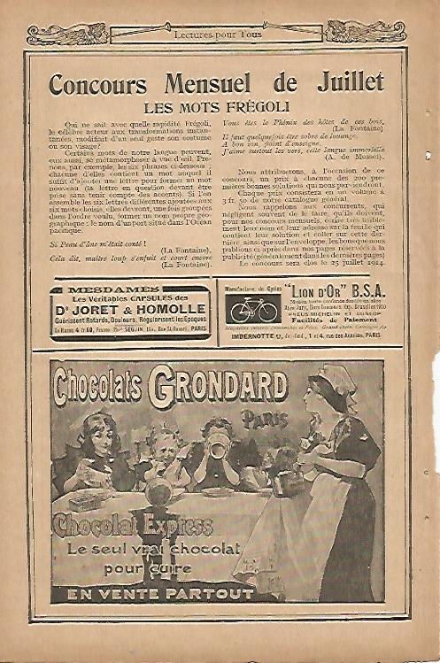 LAMINA 8393: Publicidad de Chocolates Grondard
