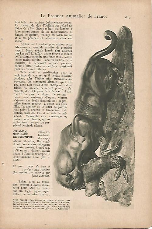 LAMINA 8410: Leon devorando un caballo por Barye