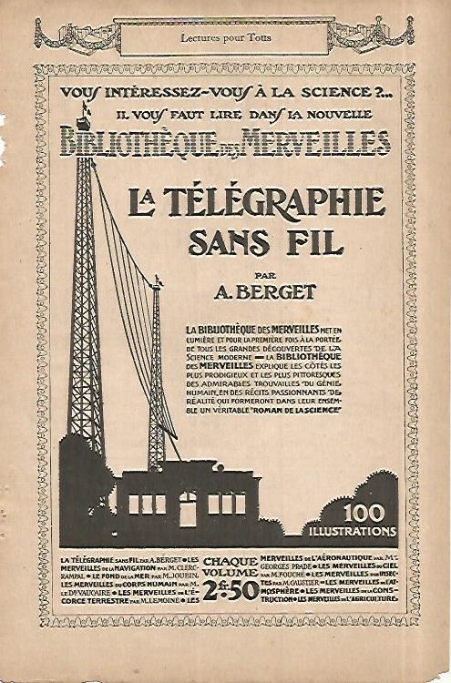LAMINA 8436: Publicidad de La Telegraphie sans fil de A. Berget