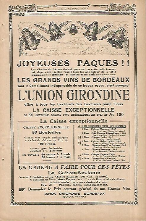 LAMINA 8444: Publicidad de Union Girondine