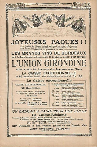 LAMINA 8444: Publicidad de Union Girondine