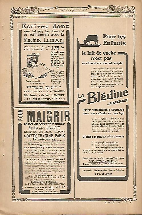 LAMINA 8487: Publicidad de La Bledine