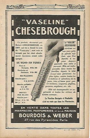 LAMINA 8541: Publicidad de vaselina Chesebrough