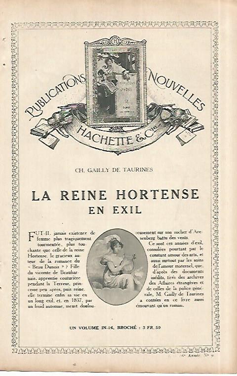 LAMINA 8544: Publicidad de La Reine Hortense en exil