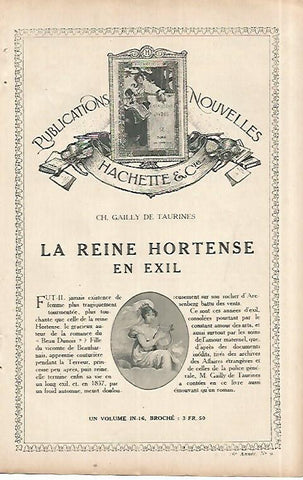 LAMINA 8544: Publicidad de La Reine Hortense en exil