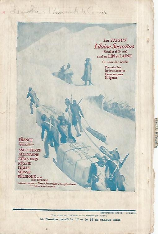 LAMINA 8548: Contraportada de Lectures pour tous del 1 de abril de 1914