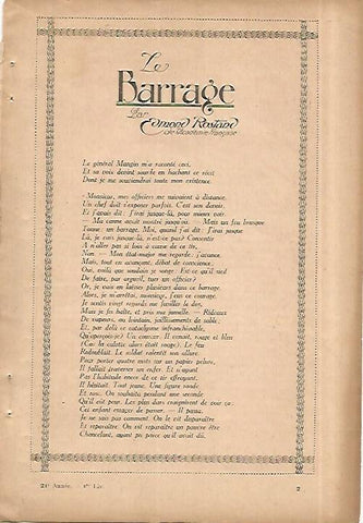 LAMINA 8554: Le Barrage por Edmond Rostand
