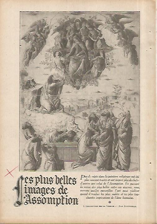 LAMINA 8591: La Asuncion de la Virgen por Botticelli