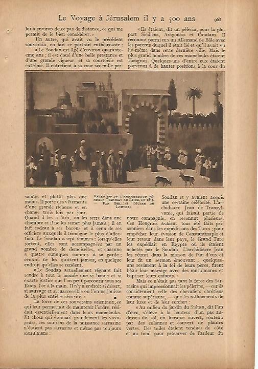 LAMINA 8617: Recepcion del embajador de Venecia en El Cairo por Bellini