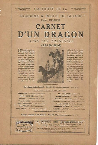 LAMINA 8636: Publicidad de Carnet d un dragon dans les tranchees