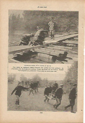 LAMINA 8657: Construccion de un puente por militares