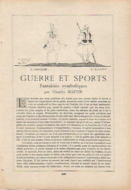 LAMINA 8668: Guerre et sports por Ch. Martin
