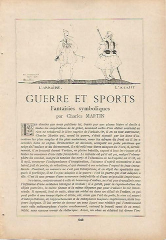 LAMINA 8668: Guerre et sports por Ch. Martin