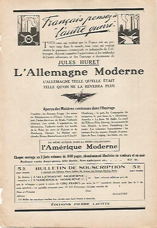 LAMINA 8692: Publicidad de l Allemagne Moderne de Jules Huret