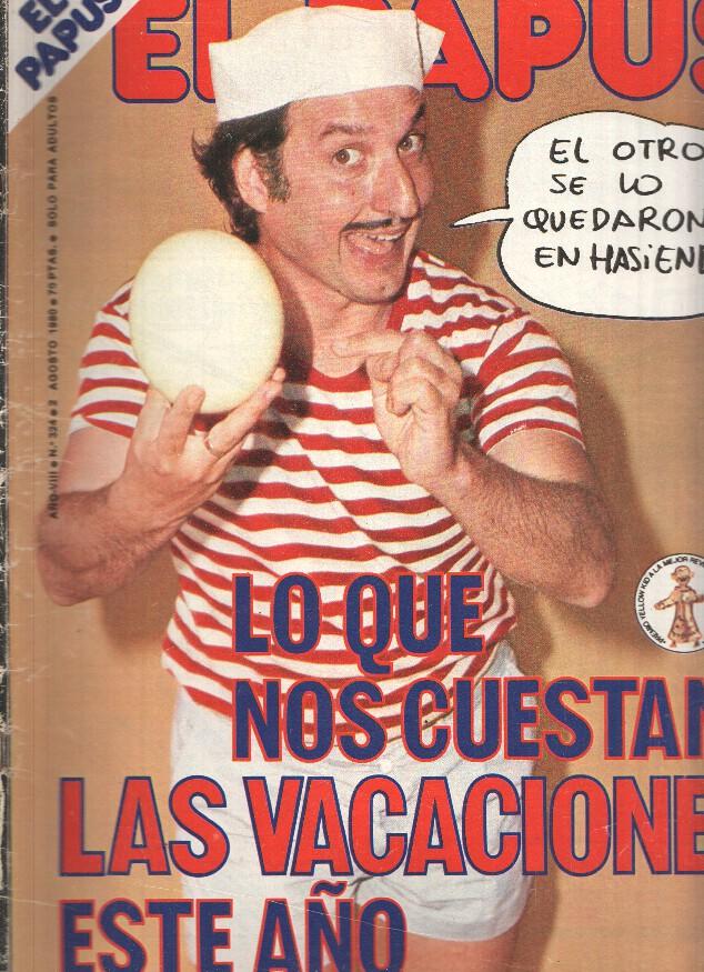 Revista: EL PAPUS, Año VIII, Numero 324: Lo que nos cuestan las Vacaciones (02 Agosto 1980)