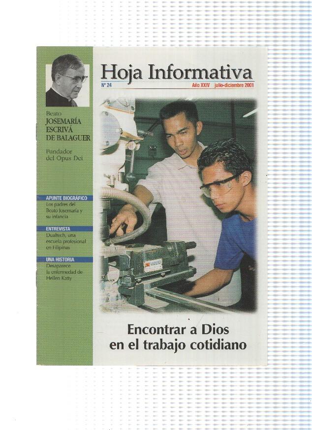 Beato Jose Maria Escriva de Balaguer: Hoja informativa numero 24