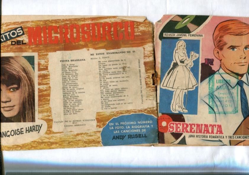 Serenata numero 185: al compas de corazon, foto trasera y letra canciones de Francoise Hardy