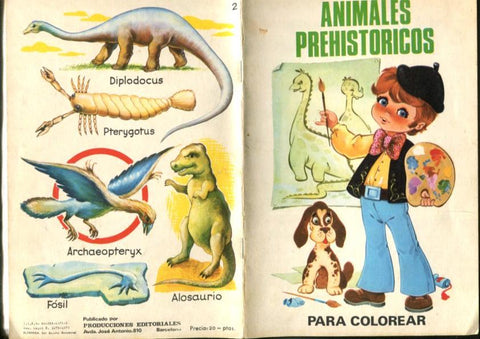 Cuento para colorear: Animales prehistoricos