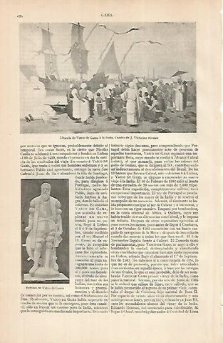 LAMINA ESPASA 24837: Llegada de Vasco de Gama a la India por J. V. Riveiro