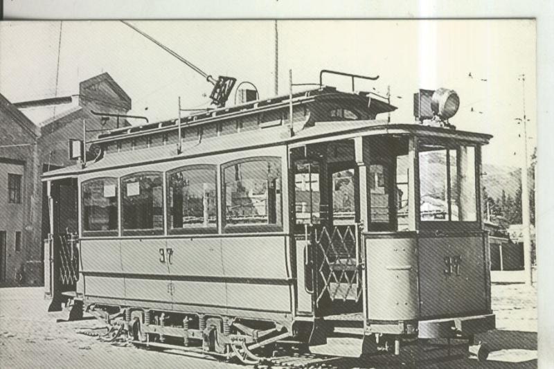 Postal 010984: Tranvia de Barcelona coche numero 37 serie 1-124 Cadeneros