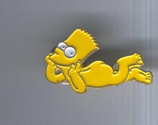Pins metal: Bart desnudo y tumbado de la serie os simpson