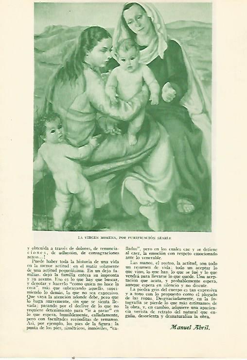 LAMINA BLANCO Y NEGRO 7942: La Virgen Morena por Purificacion Searle