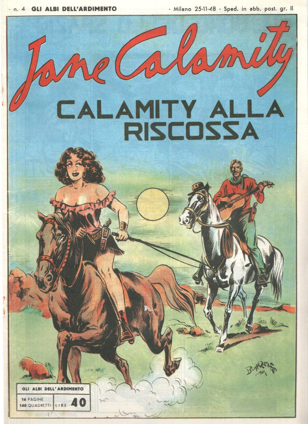 JANE CALAMITY, Numero 04: Calamity alla Riscossa (Subalpino 25-11-1948)