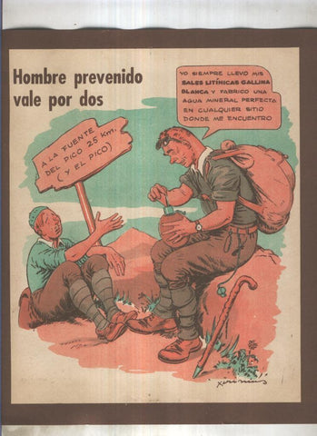 Cromo Gallina Blanca segundo album: Hoja propaganda dibujo de Xirinius (Jaime Juez)