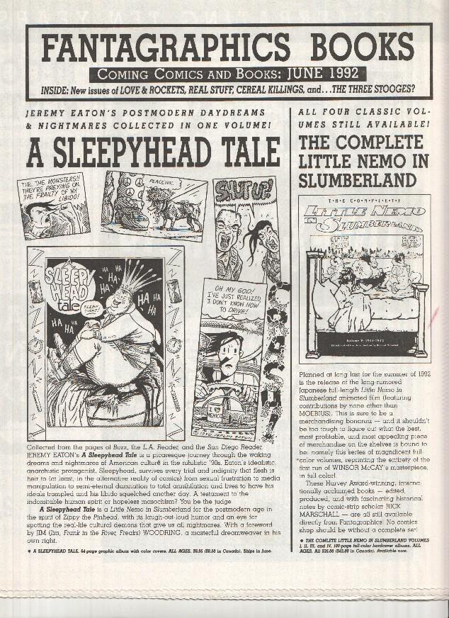 FANTAGRAPHICS BOOKS, Coming Comics: June 1992 (Next Releases Magazine)