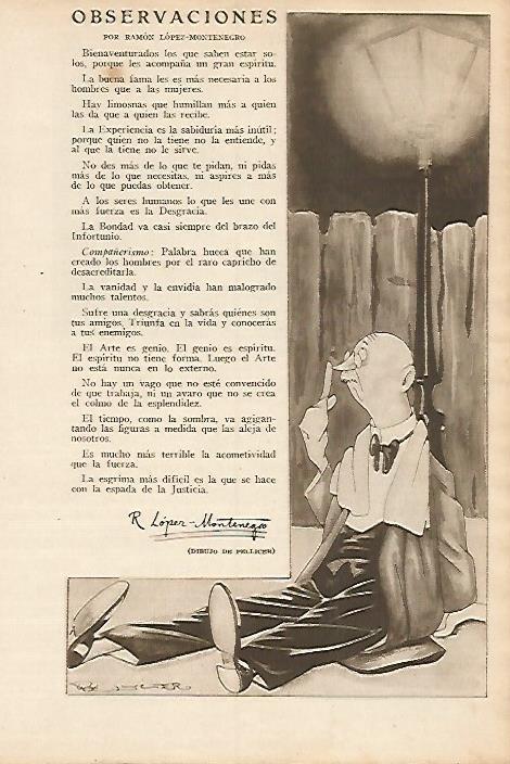 LAMINA BLANCO Y NEGRO 7978: Observaciones por R. Lopez y dibujo de Pellicer