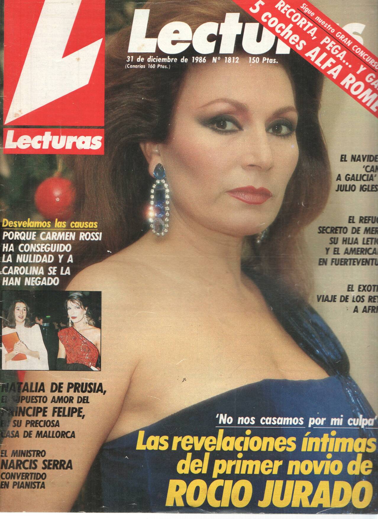 Revista: LECTURAS, Numero 1812: La Revelaciones del Primer novio de ROCIO JURADO (1986)