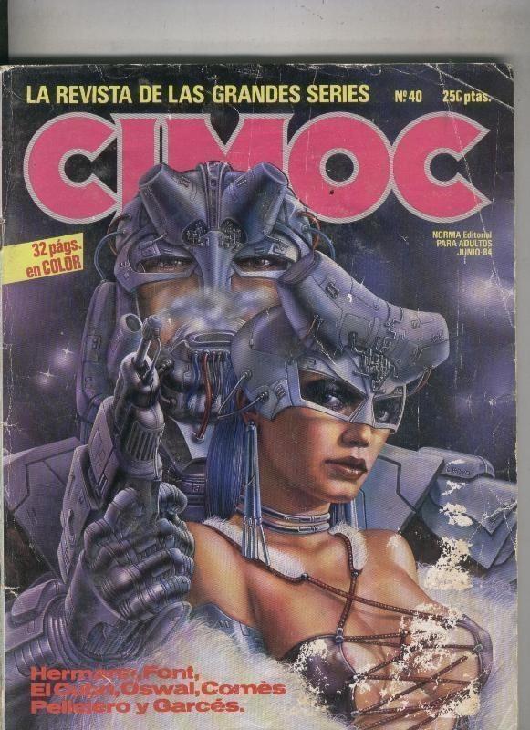Cimoc revista numero 040: articulo 3 paginas sobre Ruben Pellejero, trasera rajada y cubierta con cello