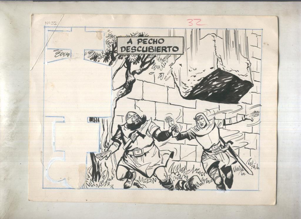 Dibujo original de: Coraza de Castilla, cubierta numero 32: A pecho descubierto