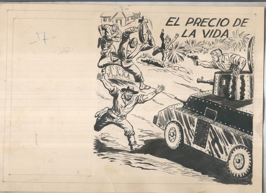 Dibujo original de: Hombres Heroicos, cubierta: El precio de la vida