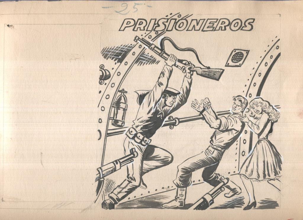 Dibujo original de: Hombres Heroicos, cubierta: Prisioneros