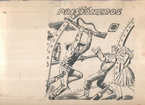 Dibujo original de: Hombres Heroicos, cubierta: Prisioneros