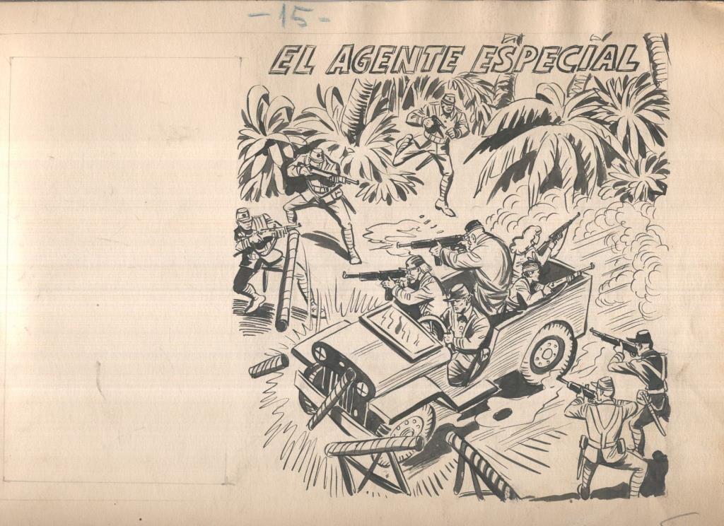 Dibujo original de: Hombres Heroicos, cubierta: El agente especial