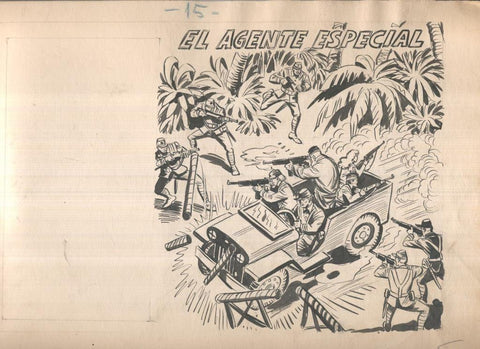 Dibujo original de: Hombres Heroicos, cubierta: El agente especial