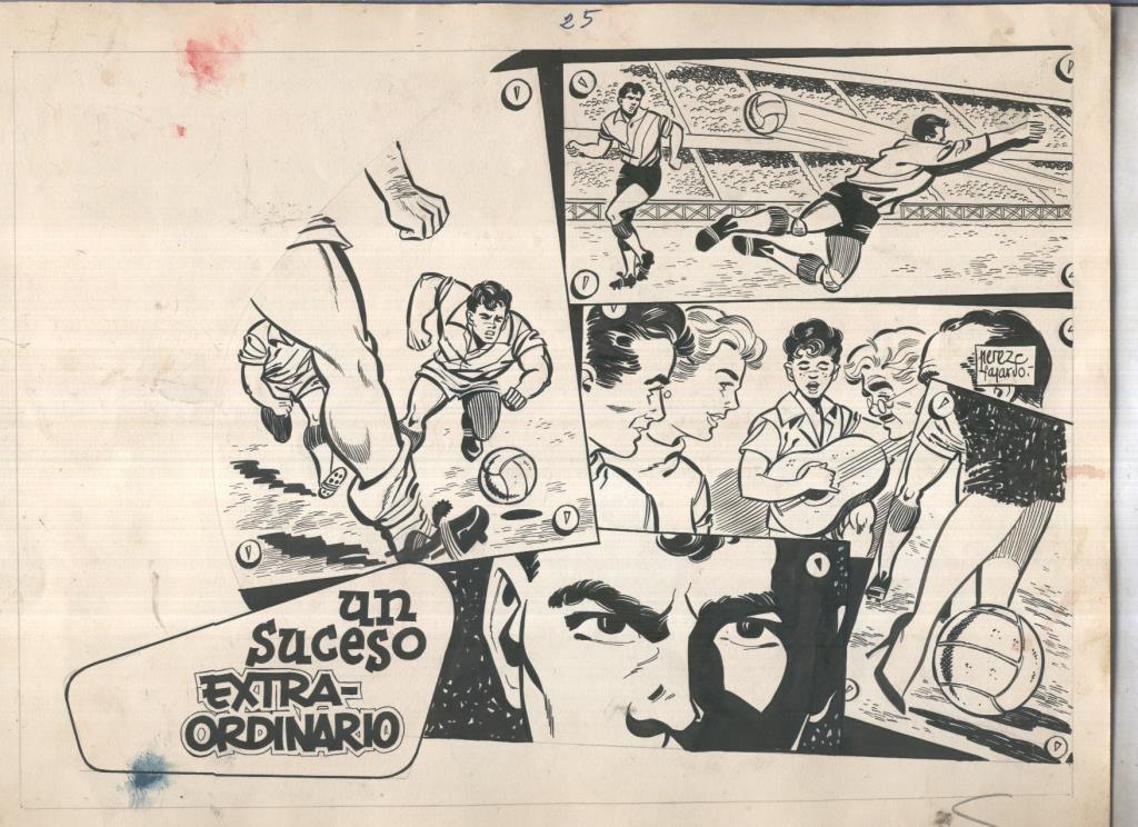 Dibujo original de: Oliman, cubierta numero 25: Un suceso extraordinario