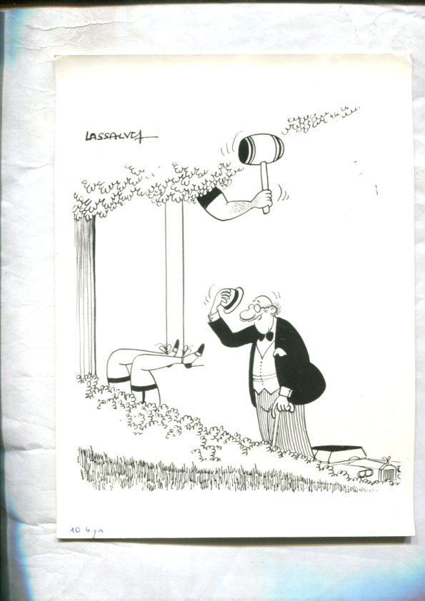 Cartulina con ilustracion de Lassalvy (numerado 12 en trasera)