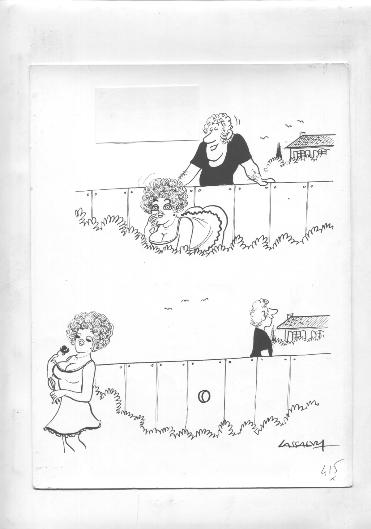Cartulina con ilustracion de Lassalvy (numerado 27 en trasera)