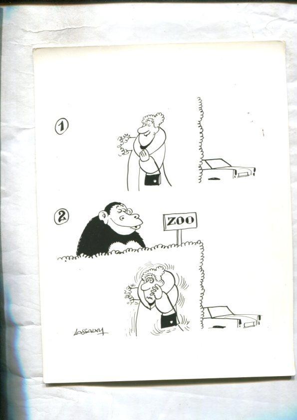 Cartulina con ilustracion de Lassalvy (numerado 14 en trasera)