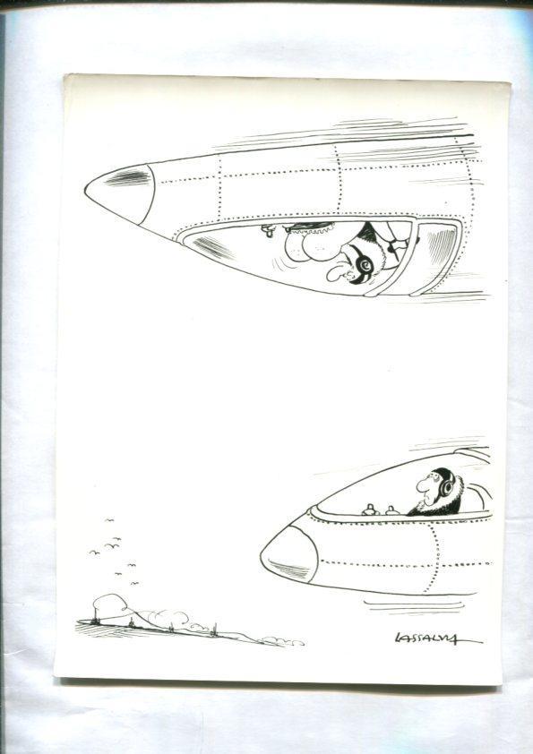 Cartulina con ilustracion de Lassalvy (numerado 23 en trasera)